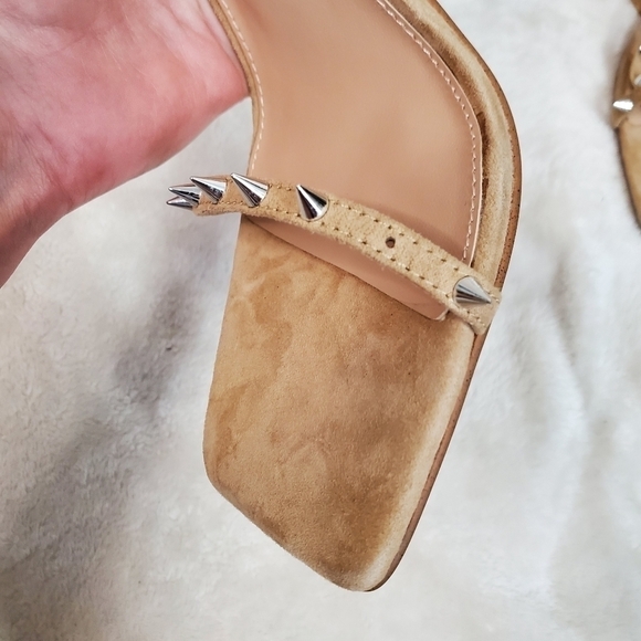 Steve Madden "Uplift" Nude Gladiator Spiked Square Toe High Heel Size 10 BNIB - Picture 4 of 9